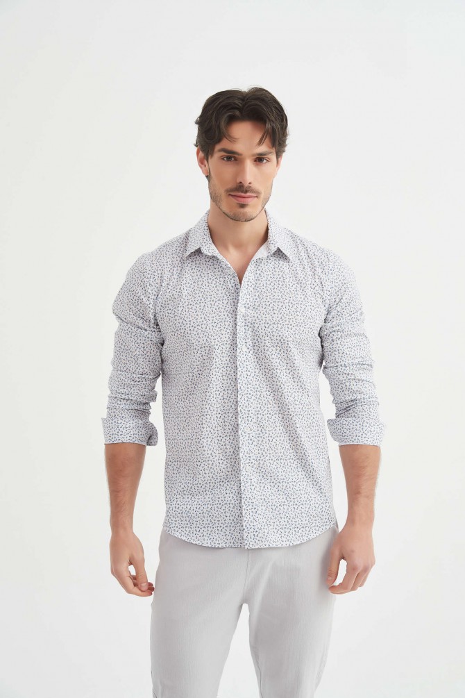 Chemise "PREMIUM" stretch à motifs coupe ajustée