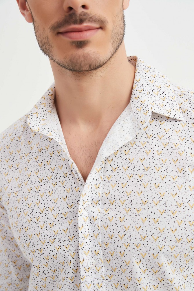 Chemise "PREMIUM" stretch à motifs coupe ajustée