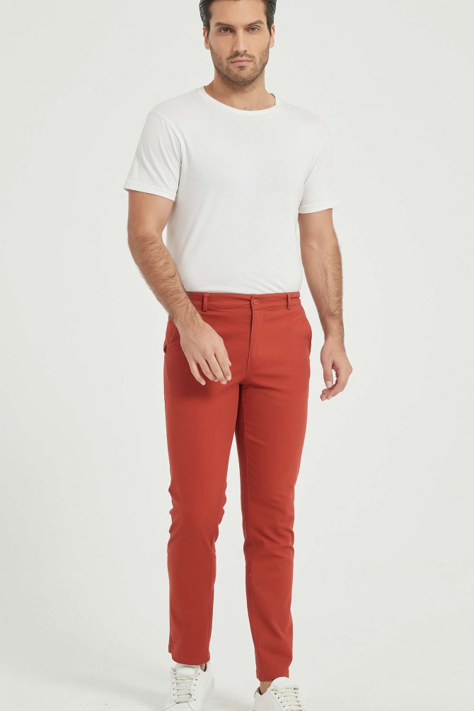 Pantalon chino - Terracotta