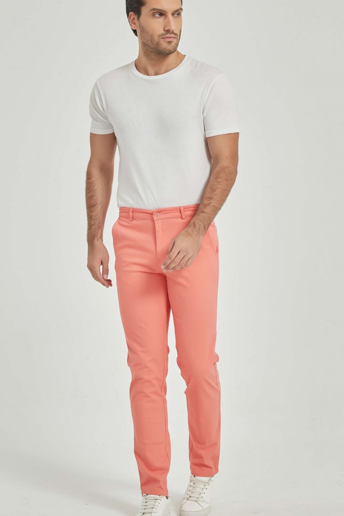 Pantalon chino - Corail