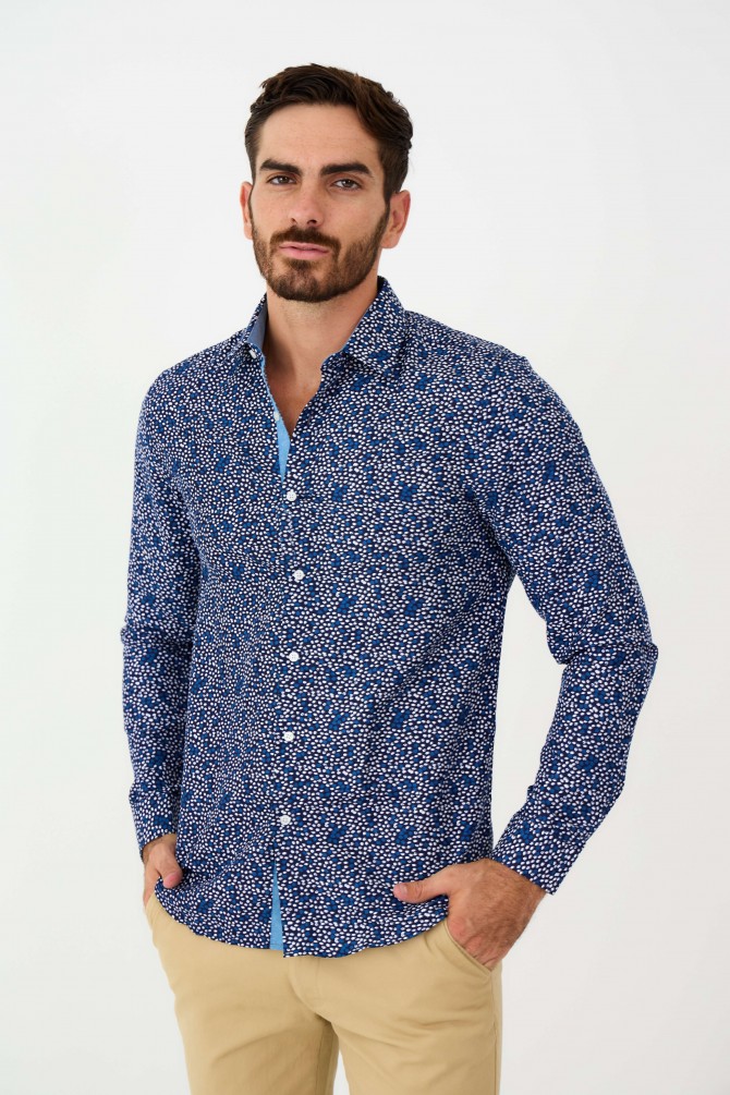 Chemise slim fit motifs FOGLIA