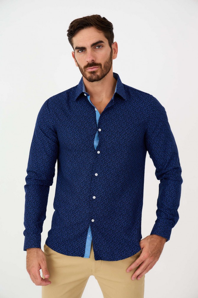 Chemise slim fit motifs FOGLIA