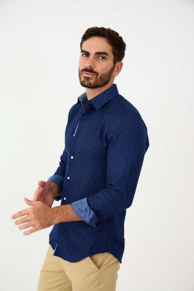 Chemise slim fit motifs FOGLIA