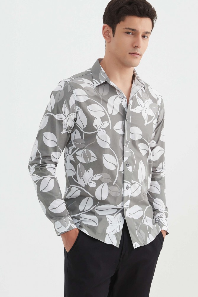 Chemise "PREMIUM" stretch à motifs coupe ajustée