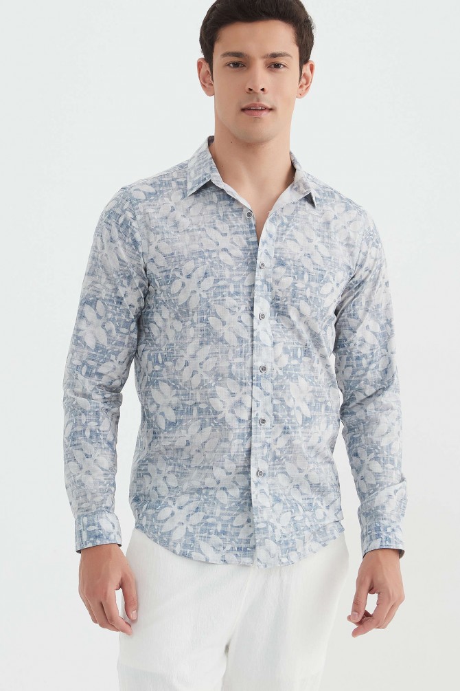 Chemise "PREMIUM" stretch à motifs coupe ajustée