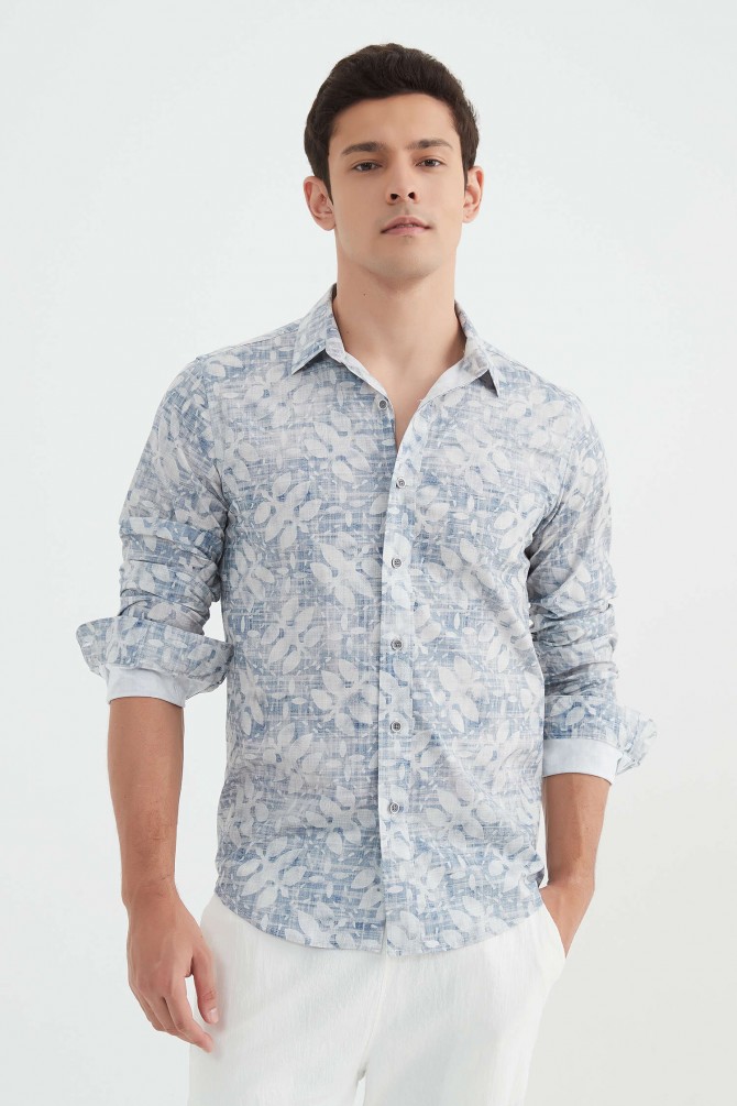 Chemise "PREMIUM" stretch à motifs coupe ajustée