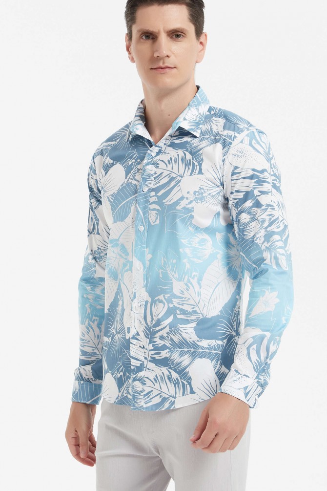 Chemise "PREMIUM" stretch à motifs coupe ajustée