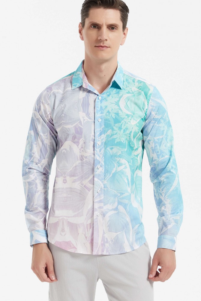 Chemise "PREMIUM" stretch à motifs coupe ajustée