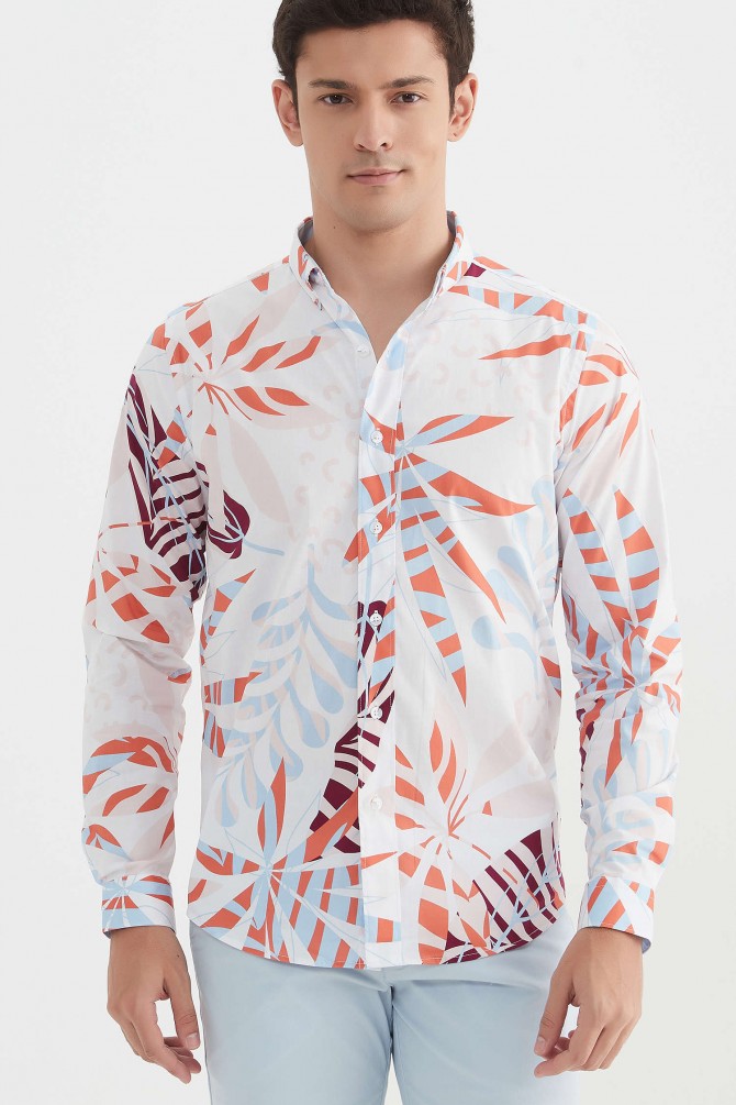 Chemise "PREMIUM" stretch à motifs coupe ajustée