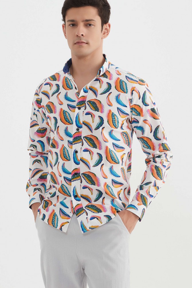 Chemise "PREMIUM" stretch à motifs coupe ajustée