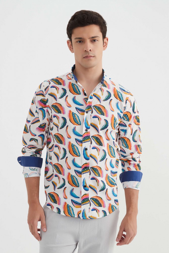 Chemise "PREMIUM" stretch à motifs coupe ajustée