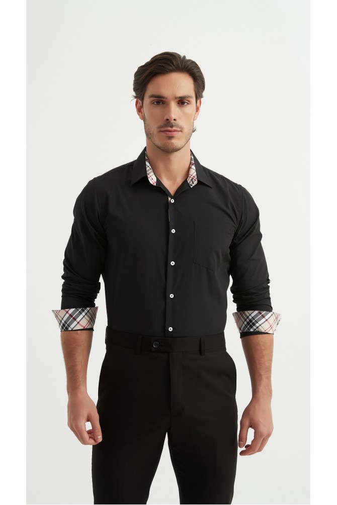 Chemise unie carreaux TARTAN