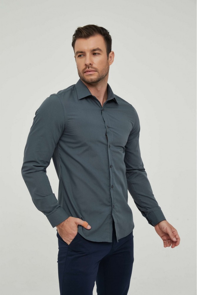 Chemise unie en slim fit