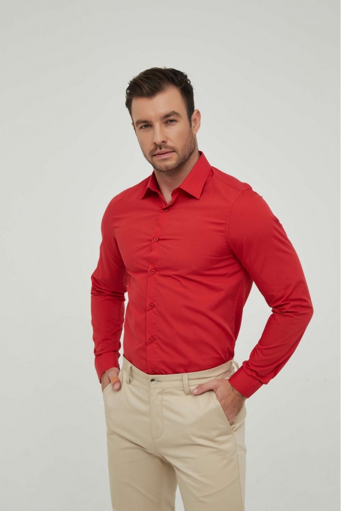 Chemise unie en slim fit