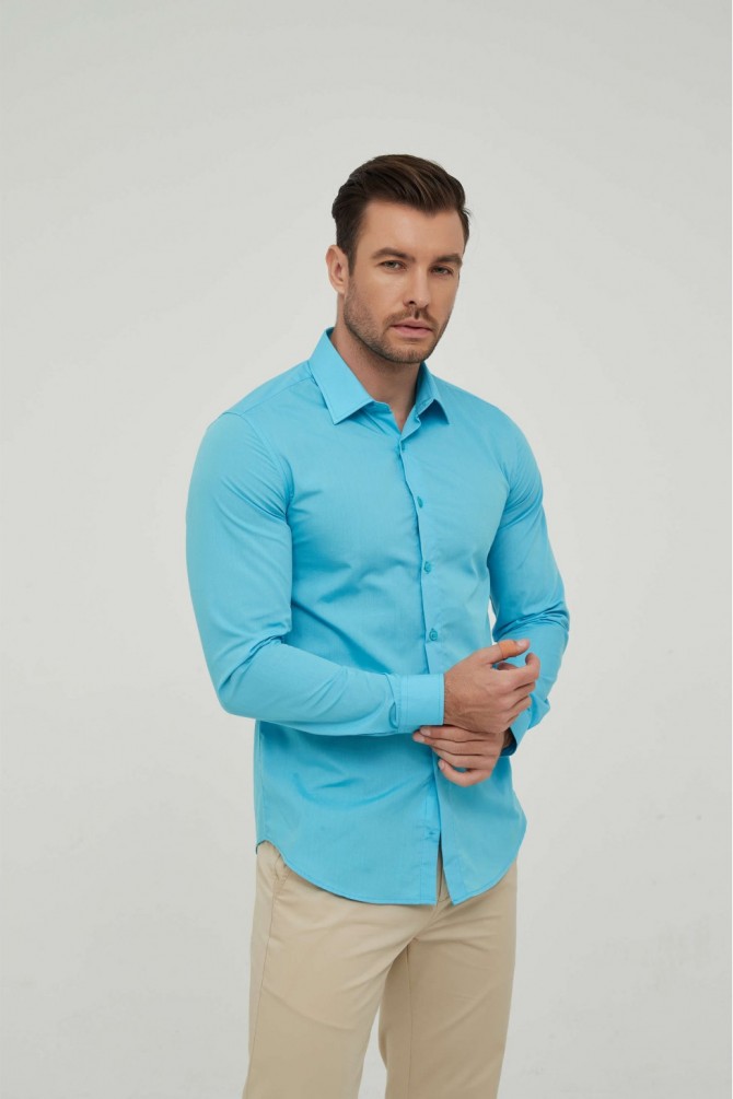 Chemise unie en slim fit