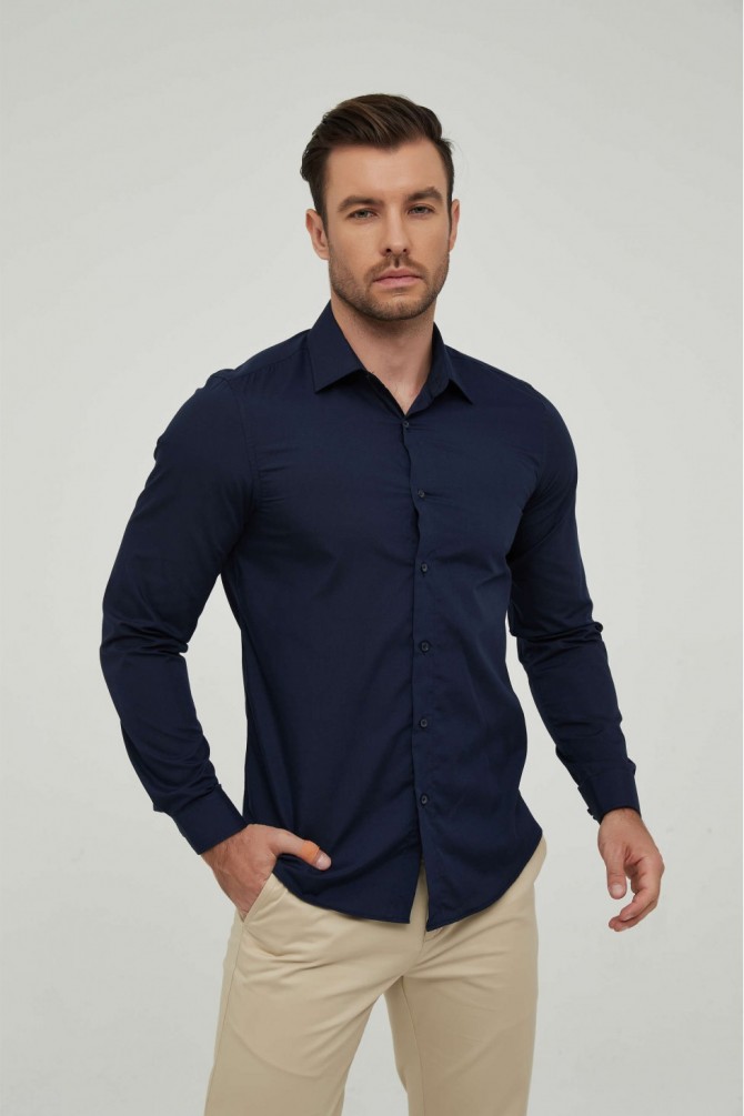 Chemise unie en slim fit