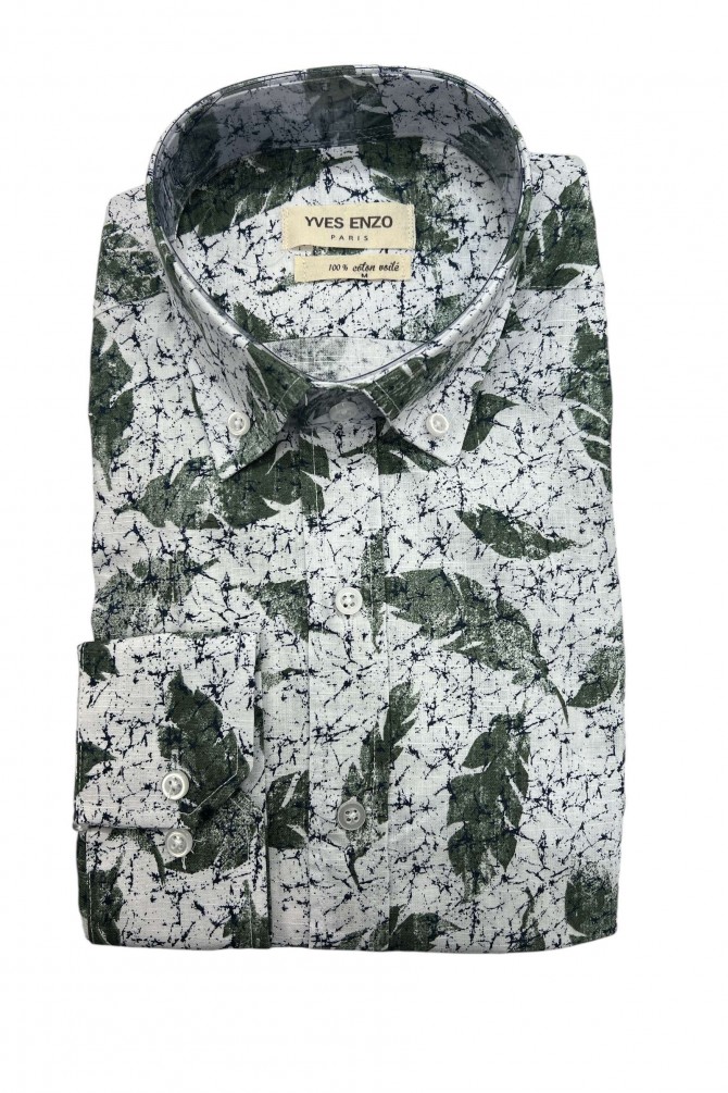 Chemise à motifs en voile de coton