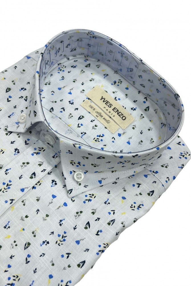 Chemise à motifs en voile de coton