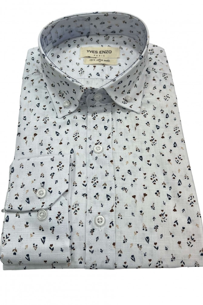 Chemise à motifs en voile de coton